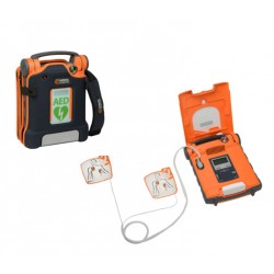 G5 CARDIAC SCIENCE POWERHEART SEMI-AUTO DEFIBRILLATOR, 1 SET ADULT CPR PADS, BATTERY AND CASE