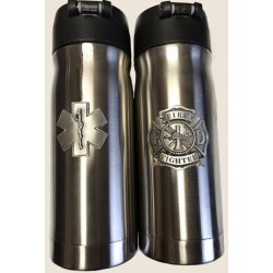 Stainless Steel Insulated Water Bottle with Pewter Crest