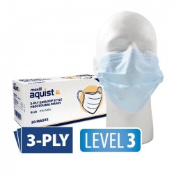 maxill Level 3 aquist EL Earloop Style Procedural Mask with Anti Fog strip - Blue