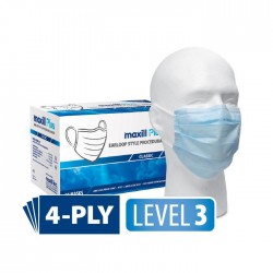 maxill Plus Level 3 4-Ply Earloop Style Procedural Mask with Anti Fog strip - Blue