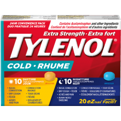 EXTRA STRENGTH TYLENOL COLD DAY/NIGHT CONVENIENCE PACK - 20 EZ TABS
