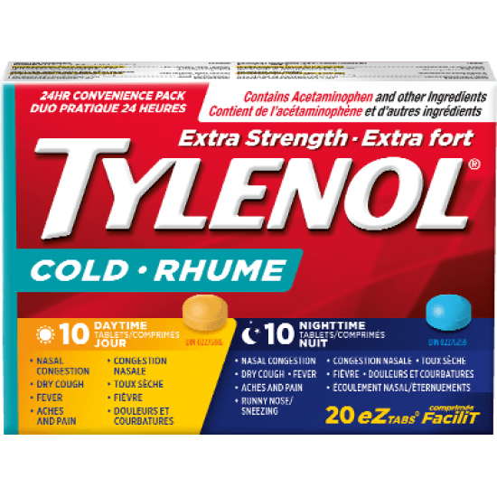 EXTRA STRENGTH TYLENOL COLD DAY/NIGHT CONVENIENCE PACK - 20 EZ TABS