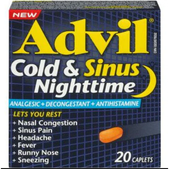 Advil Cold & Sinus Nighttime - 20 Caplets