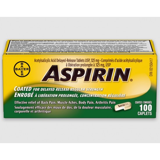 ASPIRIN Coated for Delayed Release Regular Strength 325mg Caplets