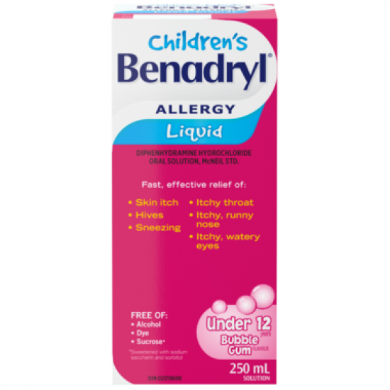 Children's Benadryl Liquid, 250 ml