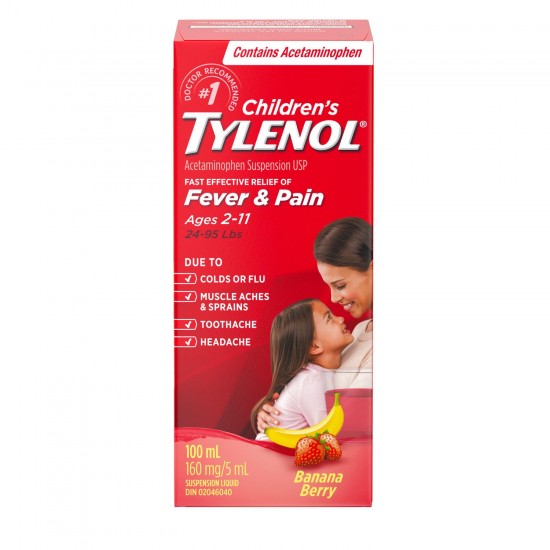 CHILDREN'S TYLENOL FEVER AND PAIN AGES 2-11 - 100ML Bubblegum
