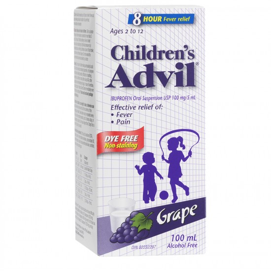 CHILDREN'S ADVIL 100 ML - DYE FREE GRAPE