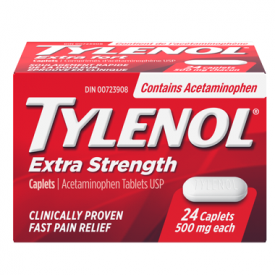 TYLENOL EXTRA STRENGTH CAPLET 500MG - 24